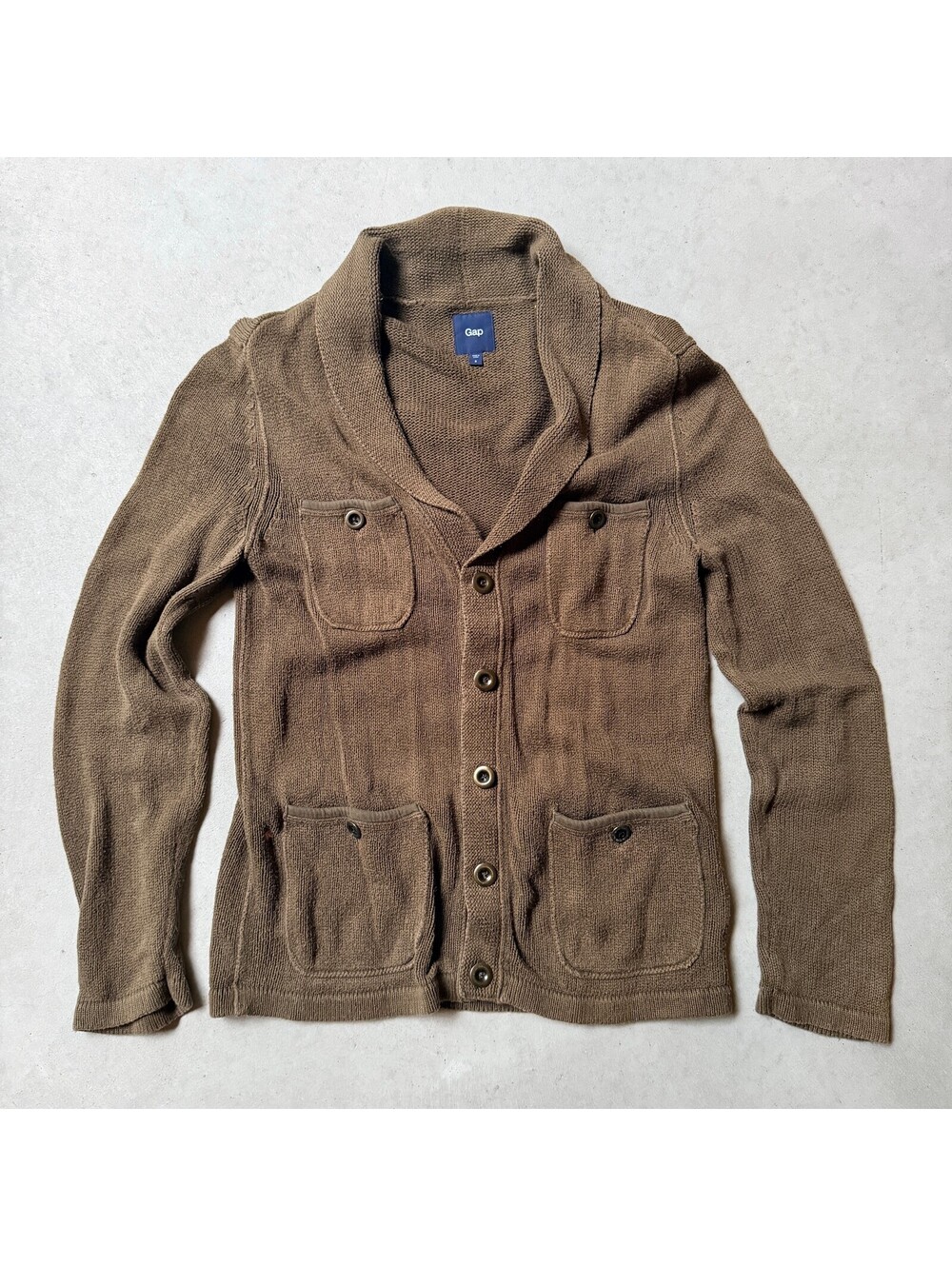 Gap Green Shawl Collar Button-Up Cardigan Sweater Men's Size Small